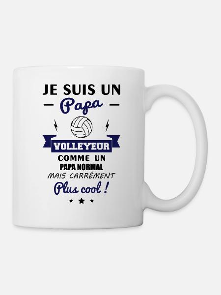 Papa volleyeur,volley,volleyball,volley-ball - Mug blanc - blanc