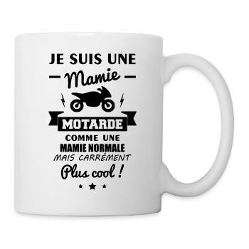 Mamie motarde, cadeau grand-mère,moto,bikeuse - Mug blanc - blanc - Droite