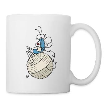 Djenné Wana aime tricoter - Mug blanc - blanc - Droite