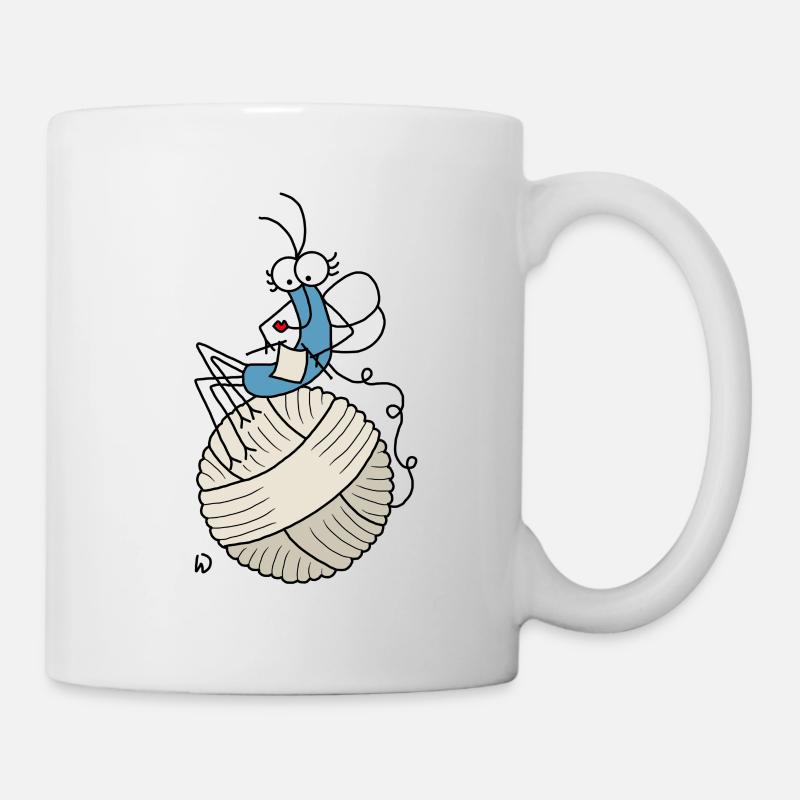 Djenne Wana loves knitting - Mug - white