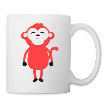 Lustiger Affe - Tasse - Weiß - Rechts