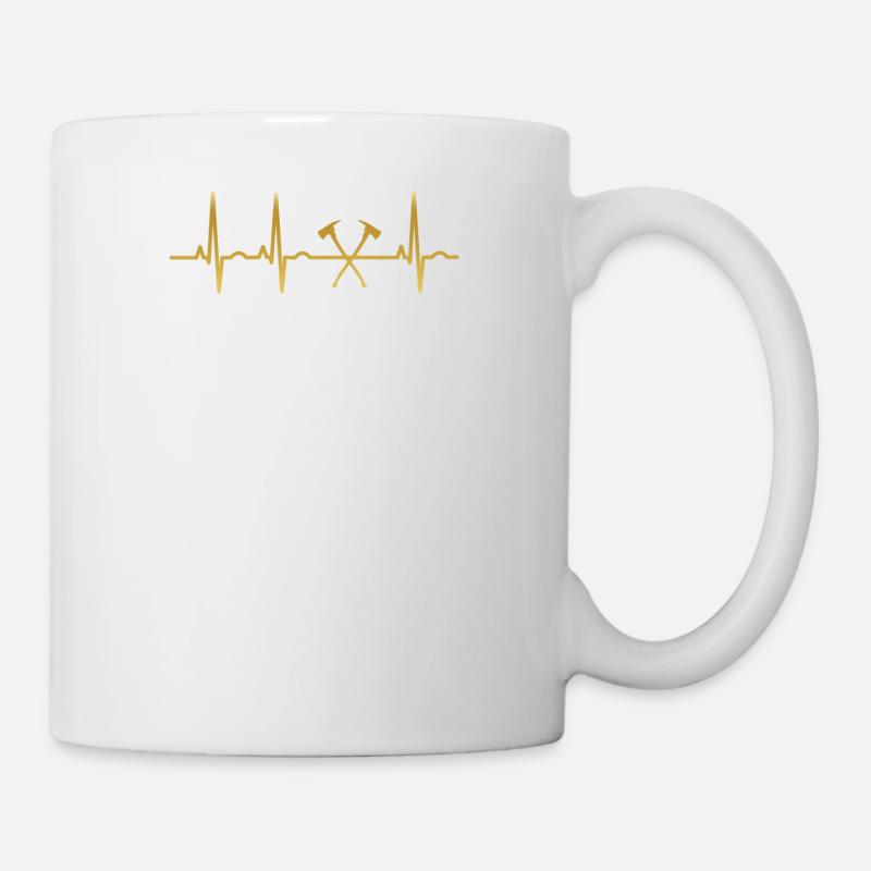 evolution ekg heartbeat FIREFIGHTER - Mug - white