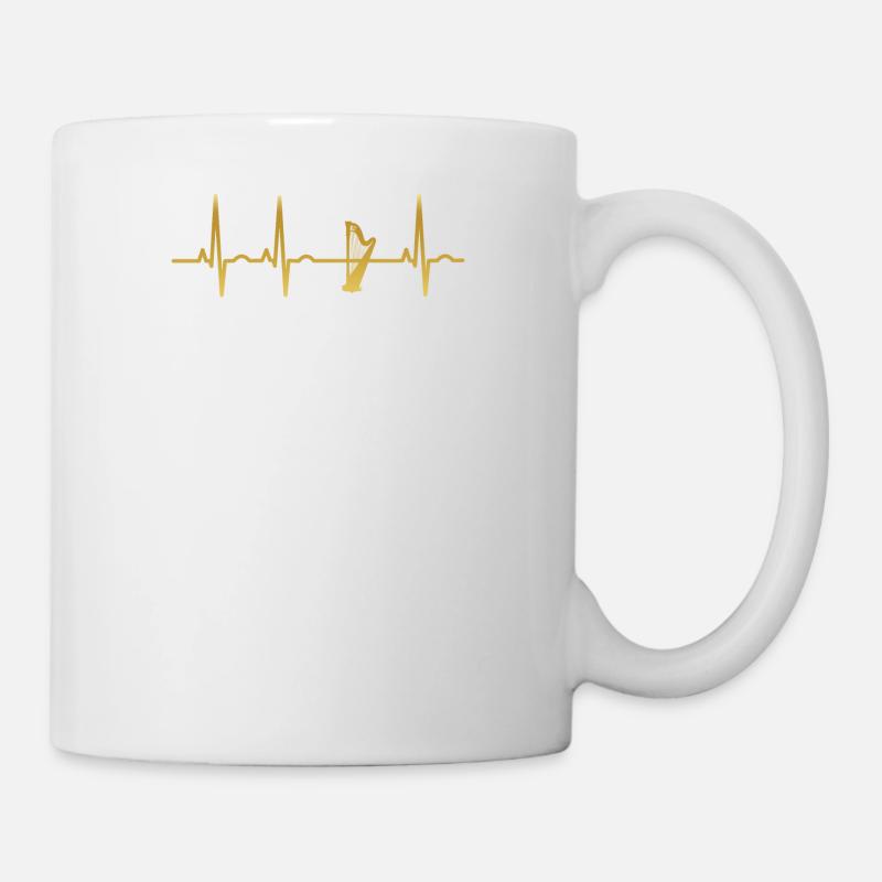 evolution ekg heartbeat harp harp - Mug - white