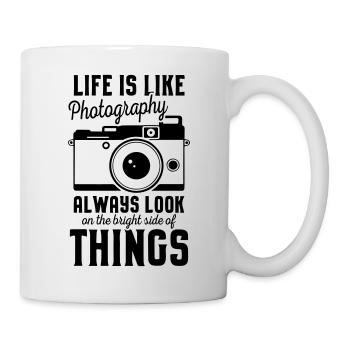 La vie est comme la photographie - Mug blanc - blanc - Droite