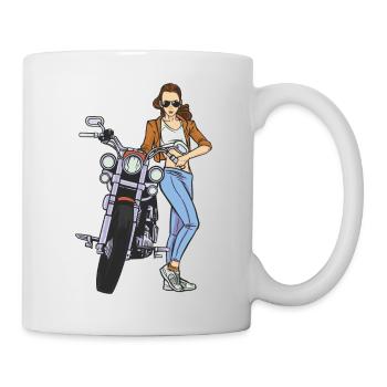 Motocycliste Motard Femme Bikergirl Moto Femme - Mug blanc - blanc - Droite