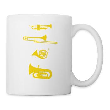 Verschiedene Trompeten - lustige Übersicht - Tasse - Weiß - Rechts