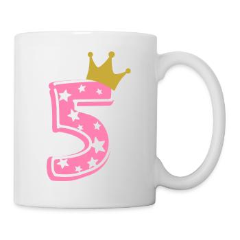 5 Krone 5. Geburtstag 5 Jahre - Tasse - Weiß - Rechts