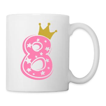 8 Krone 8. Geburtstag 8 Jahre - Tasse - Weiß - Rechts