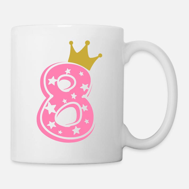 8 Krone 8. Geburtstag 8 Jahre - Tasse - Weiß