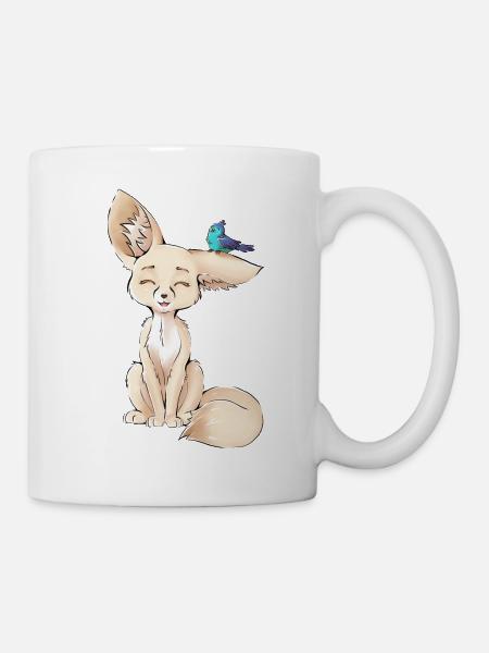 Renard du désert | Fennek et Vogel | Renard - Mug blanc - blanc