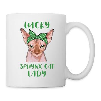 Lucky Sphynx Cat Lady Saint-Patrick - Mug blanc - blanc - Droite