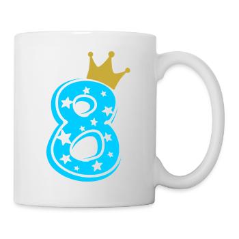 8 Krone 8. Geburtstag 8 Jahre - Tasse - Weiß - Rechts