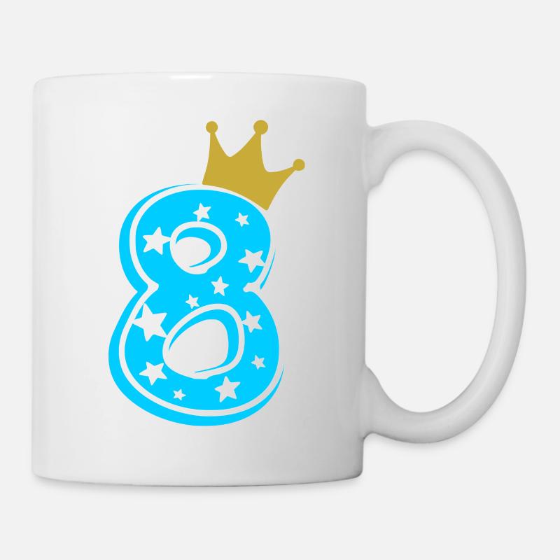 8 Krone 8. Geburtstag 8 Jahre - Tasse - Weiß