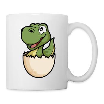Dino Baby im Ei Lustiger Dinosaurier - Mug - white - Right