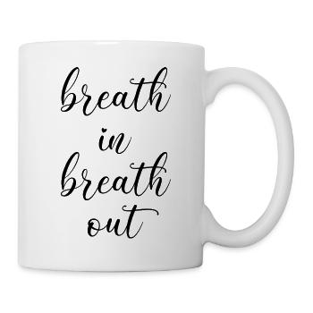 respirer dans l’expiration Yoga Sport Health Font - Mug blanc - blanc - Droite