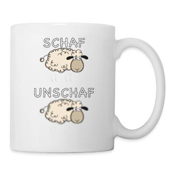 Schaf - UnSchaf - lustiger Spruch mit Schafen - Tasse - Weiß - Rechts