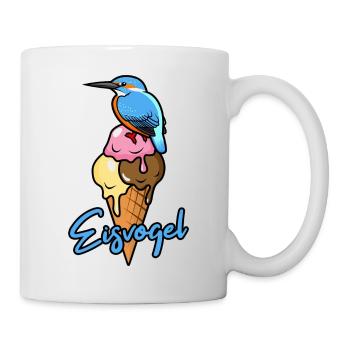 Eisvogel auf Eiswaffel - Tasse - Weiß - Rechts