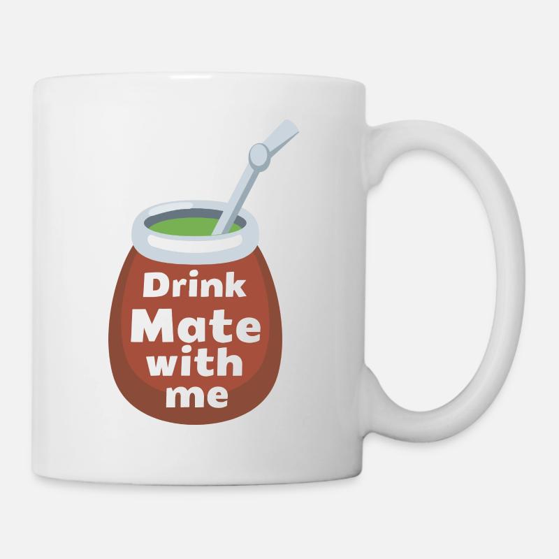 DRINK MATE WITH ME - Mug blanc - blanc