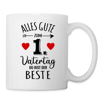 1. Erster Vatertag Alles Gute bester Papa Baby - Tasse - Weiß - Rechts
