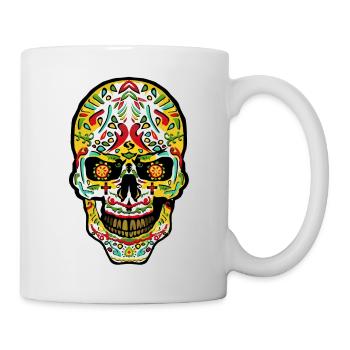 tete de mort mexicaine crane mexicain - Mug blanc - blanc - Droite