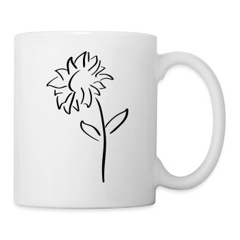 Sunflower Line Art - Minimalist - Mug - white - Right