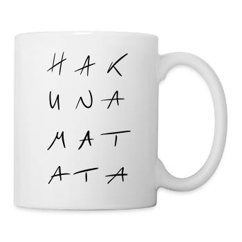 Hakuna - No Worries Line Art - Minimalist - Mug - white - Right