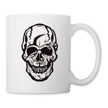tete de mort crane halloween - Mug blanc - blanc - Droite