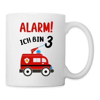 Feuerwehr Kindergartenkind 3 Jahre - Tasse - Weiß - Rechts