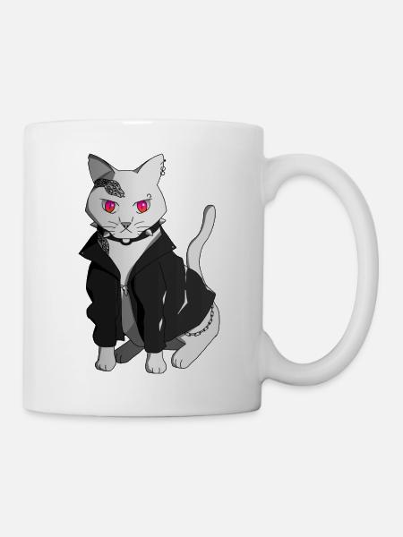 Punk cat - Mug blanc - blanc