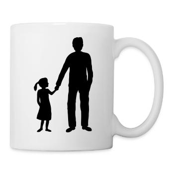 Papa Daughter Team Silhouette - Mug - white - Right