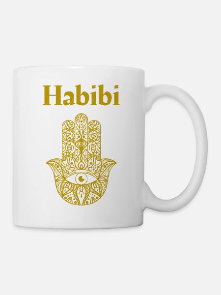 Habibi. Golden Hand of Fatima - Mug - white
