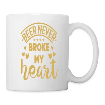Beer never broke my Heart - Tasse - Weiß - Rechts