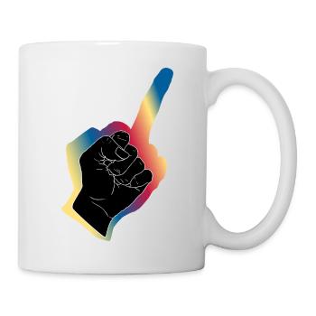 Schwarze Faust Aura - Tasse - Weiß - Rechts