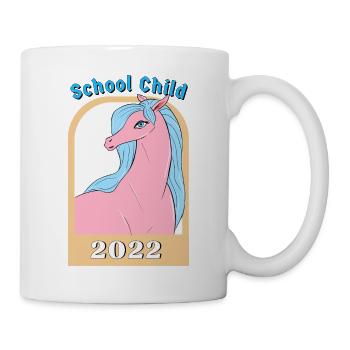 Schulkind 2022 Island Pferd - Schulanfang - Tasse - Weiß - Rechts
