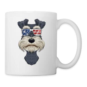 Miniature Schnauzer USA Lunettes de soleil I Américain - Mug blanc - blanc - Droite