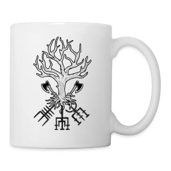 Äxte und Vegvisir Runen - Yggdrasil - Tasse - Weiß - Rechts