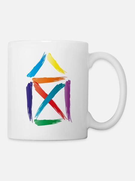 buntes haus - Tasse - Weiß