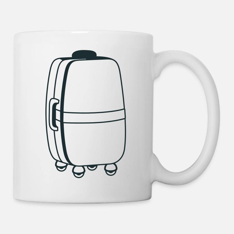 Großer Rollkoffer - Tasse - Weiß