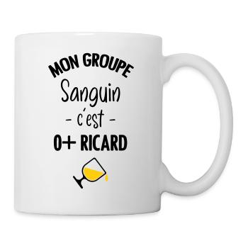 Mon groupe sanguin c'est O+ Pastis - Mug blanc - blanc - Droite