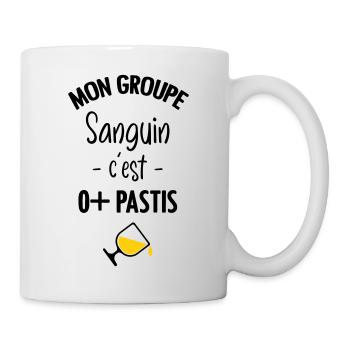 Mon groupe sanguin c'est O+ Pastis - Mug blanc - blanc - Droite