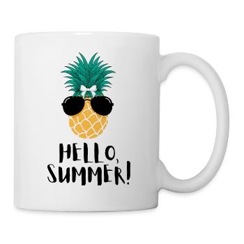 Hallo Sommerananas - Tasse - Weiß - Rechts
