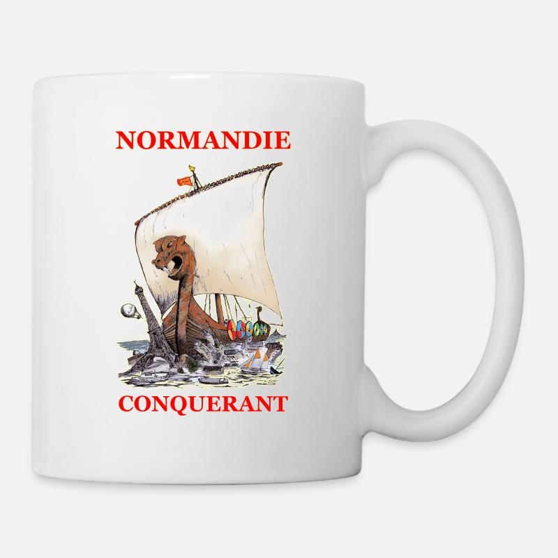 NORMANDIE CONQUERANT création Louis RUNEMBERG © - Mug blanc - blanc