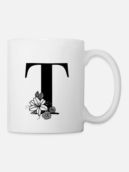 Buchstabe T - Tasse - Weiß