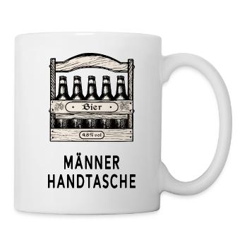 Herrenhandtasche Bier - Tasse - Weiß - Rechts