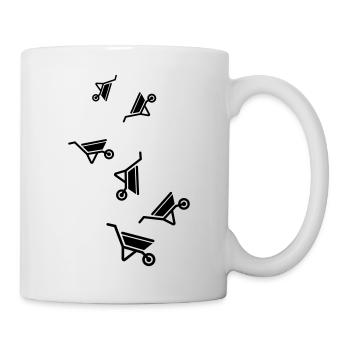 Schubkarre Symbol - Tasse - Weiß - Rechts