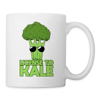 Vegan Vegetarian License Kale I Gift - Mug - white - Right