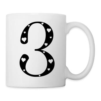 3 Geburtstag mit Herz - Tasse - Weiß - Rechts