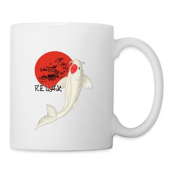 Relax Koi Karpfen Japan Gartenteich Showa - Tasse - Weiß - Rechts