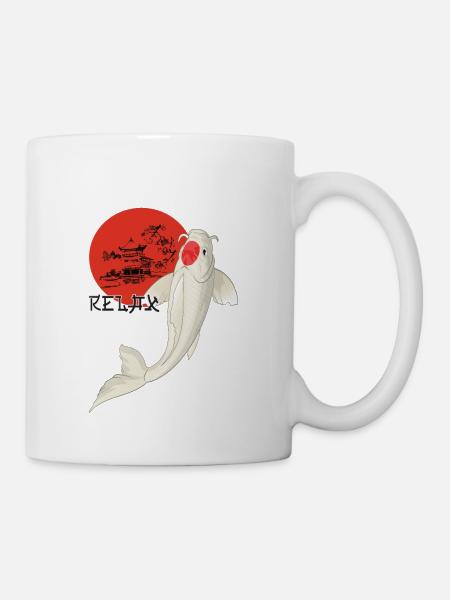 Relax Koi Karpfen Japan Gartenteich Showa - Tasse - Weiß