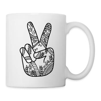 Peace Hand - Tasse - Weiß - Rechts